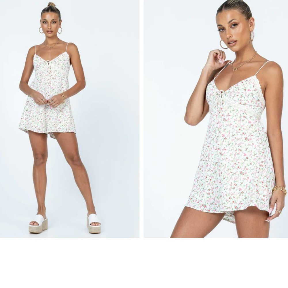 EMILEE FLORAL ROMPER CREAM - Picture 3 of 3